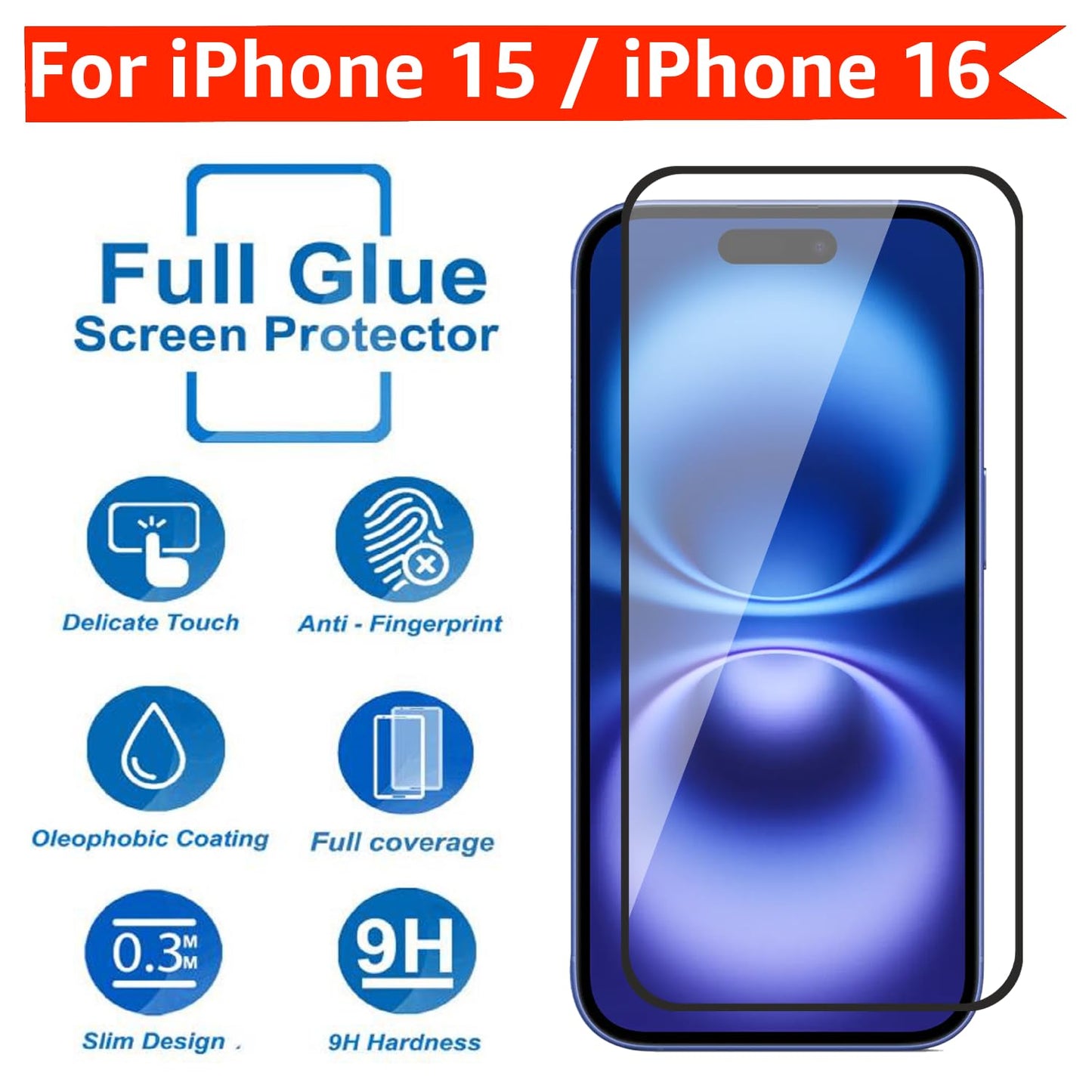 tempered glass for iPhone 15